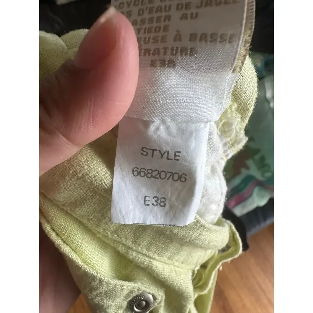 Liz Claiborne Yellow Linen Blend Shorts Petite 10 High Rise Retro Style